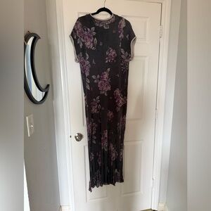 BNWOT FREE PEOPLE ELAINE FLORAL KNIT MAXI DRESS WITH DISTRESSED HEM